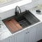 Ruvati 33 inch Gunmetal Black Stainless Steel Workstation Drop-in Topmount Kitchen Sink Single Bowl RVH5003BL - alternate 1